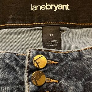 Lane Bryant Dark Blue Denim size 28- shorter than Capri length. 16” inseam.